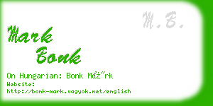 mark bonk business card